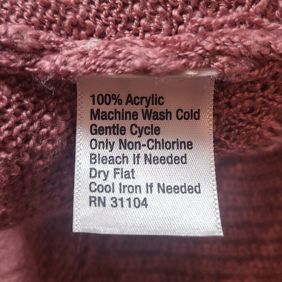 True Craft Dusty Rose Pink Open Knit Sweater – Size Large – Feminine Ruffle Hem - Picture 10 of 12